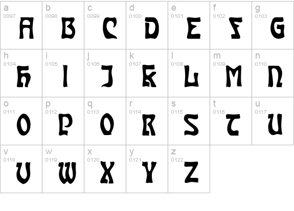 Carmen CapsInside lowercase a-z preview