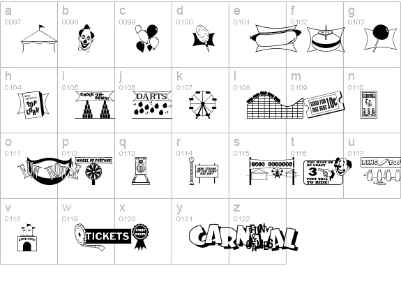 Carnival Days JL lowercase a-z preview