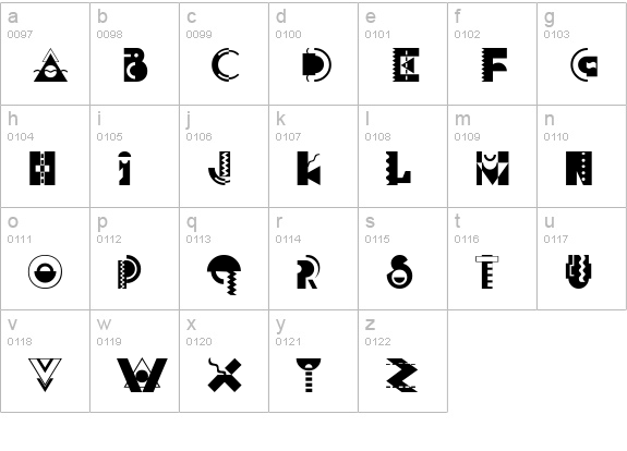 Carnivale lowercase a-z preview