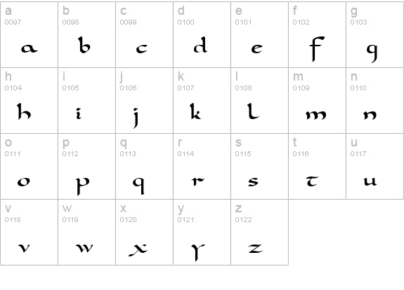 Carolingia lowercase a-z preview