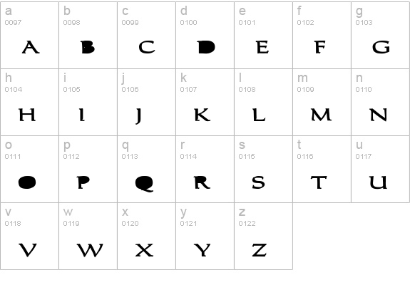 Carolus-Bold lowercase a-z preview