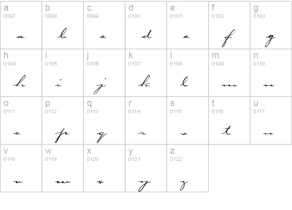 Carpenter ICG lowercase a-z preview