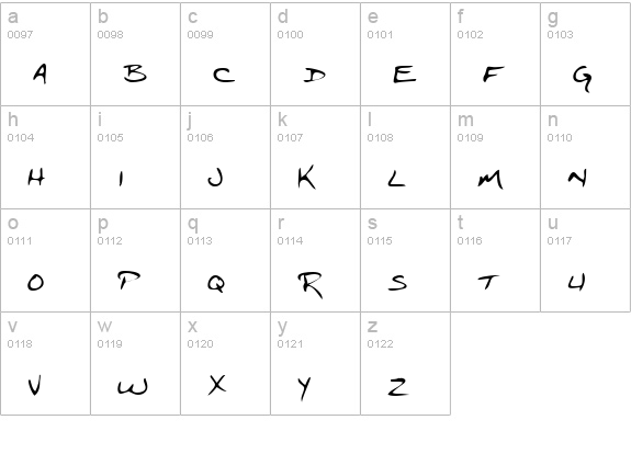 CartersHand Regular lowercase a-z preview