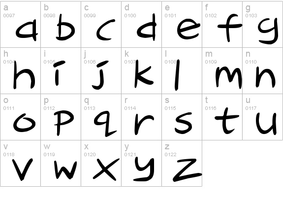 Cartoon Inkstrokes
 lowercase a-z preview
