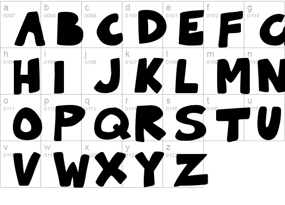 Cartoonlings
 lowercase a-z preview