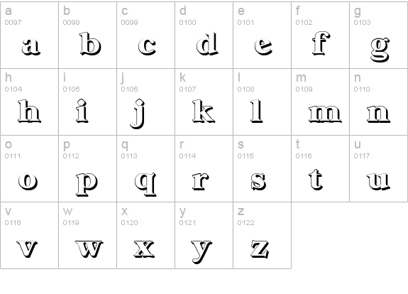CasablancaShadow-Heavy-Regular lowercase a-z preview