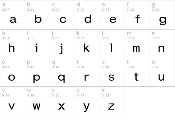 CashEF-Monospace lowercase a-z preview