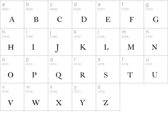 CaslonH-SC lowercase a-z preview