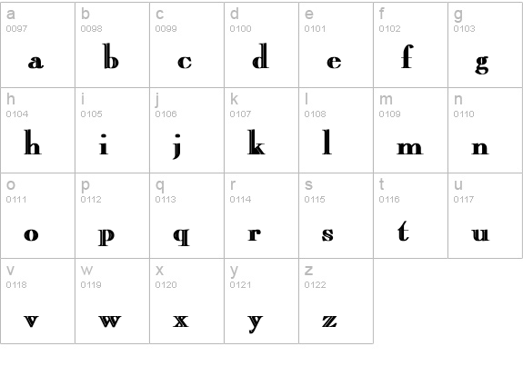CaslonOpenFace Bold lowercase a-z preview