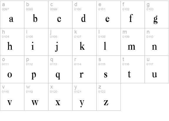 CasqueCondensed Bold lowercase a-z preview