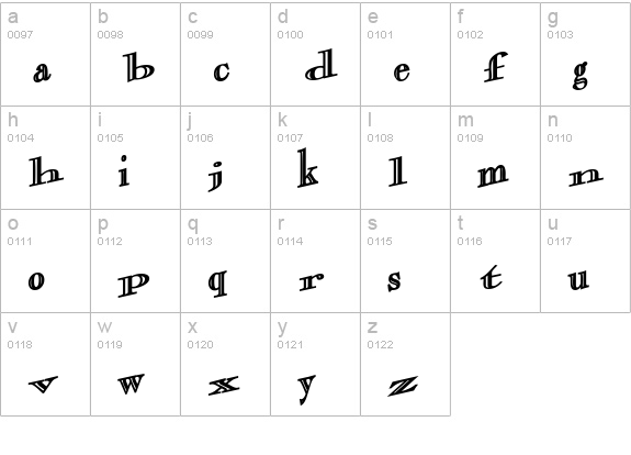 CasqueOpenFaceWacky Bold lowercase a-z preview