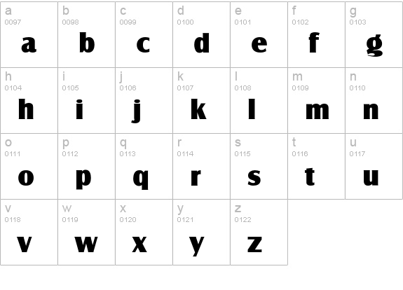 CastleEF-Ultra lowercase a-z preview
