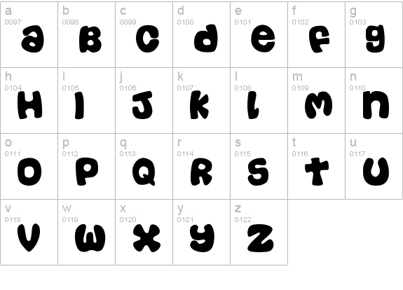 Casual lowercase a-z preview