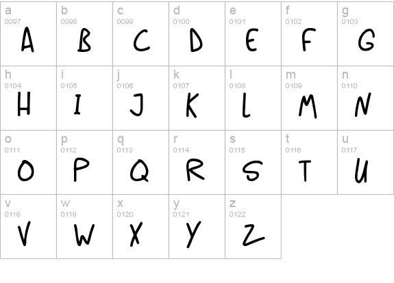 Casual Caps lowercase a-z preview