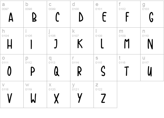 Casual Friday lowercase a-z preview