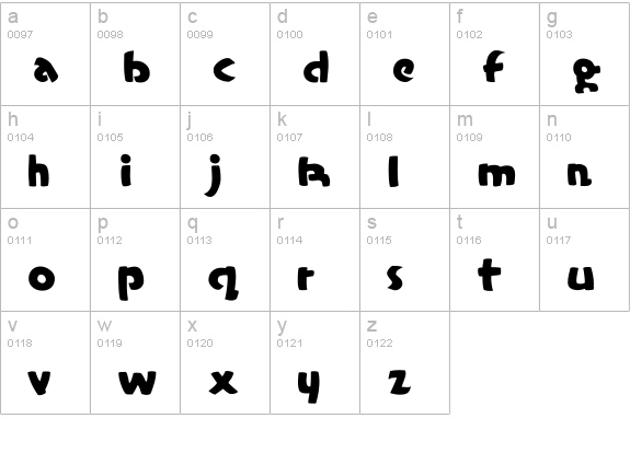Casual Regular lowercase a-z preview