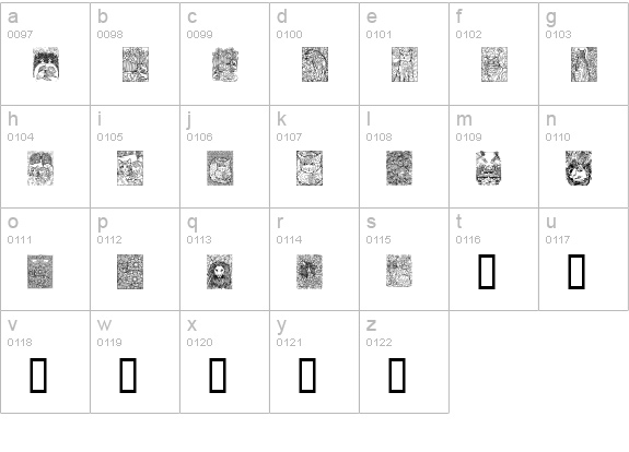 Cats lowercase a-z preview
