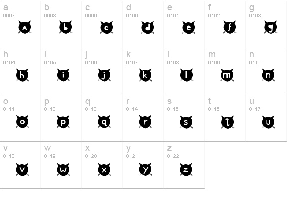 cats MEOW lowercase a-z preview