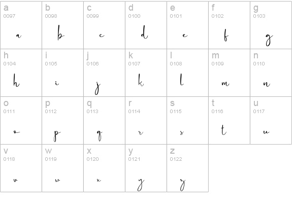 Cattus lowercase a-z preview