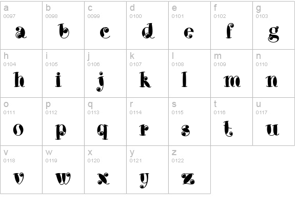 Catty Wumpas NF lowercase a-z preview
