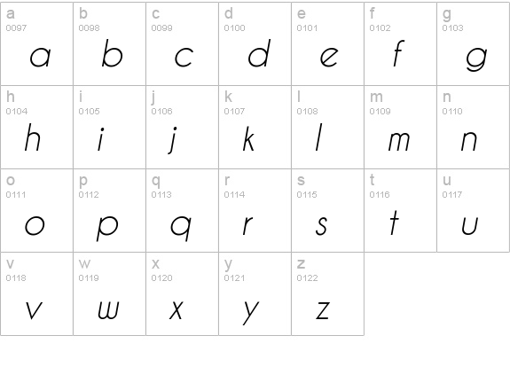 Caviar Dreams Italic lowercase a-z preview