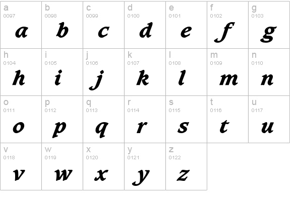 CaxtonEF-ExtraBoldItalic lowercase a-z preview