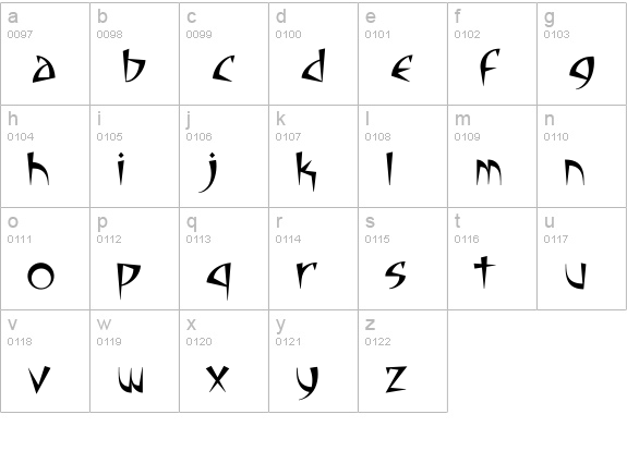 CCAdamantium-Fang lowercase a-z preview