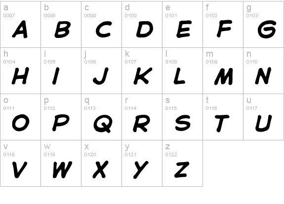 CCAstroCity-BoldItalic lowercase a-z preview