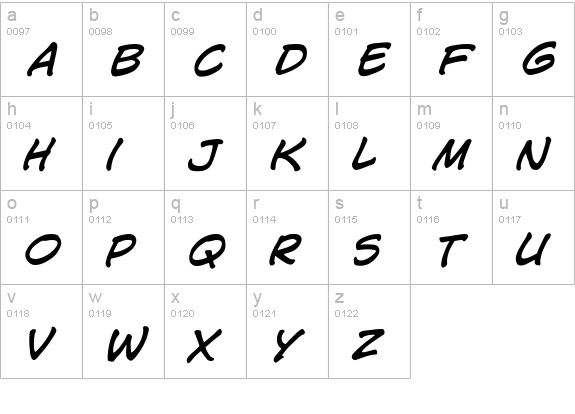 CCJimLee-Italic lowercase a-z preview