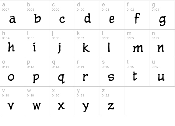 CCPulpFiction lowercase a-z preview
