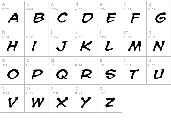 CCSpookytooth-Italic lowercase a-z preview