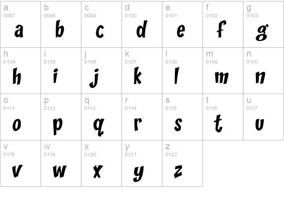 CCZoinks lowercase a-z preview