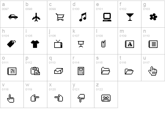 CD-Icons lowercase a-z preview