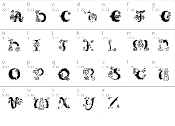 Celtic Knot lowercase a-z preview