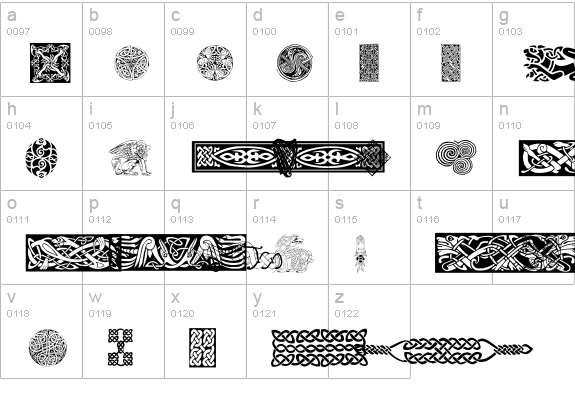 Celtic Patterns lowercase a-z preview