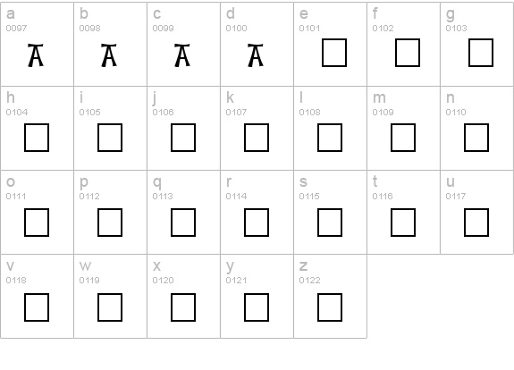 CelticHand lowercase a-z preview