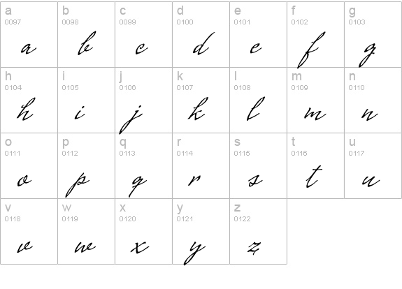 Cenizas-Alt lowercase a-z preview
