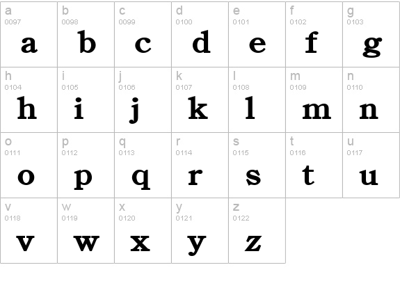 Cento Wide Bold lowercase a-z preview