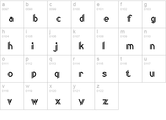 CentreClaws lowercase a-z preview
