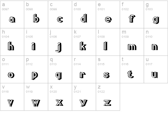 CentreClawsBeam1 lowercase a-z preview