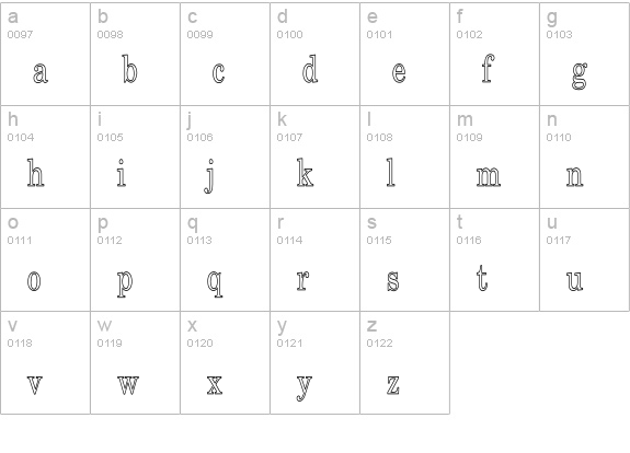 CenturySchoolboHC lowercase a-z preview