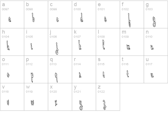 Cerbature lowercase a-z preview