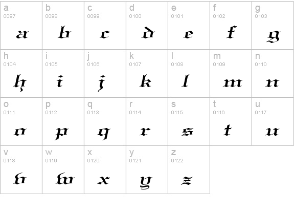 CertificateExtended Italic lowercase a-z preview