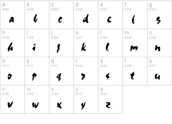 Cezanne Regular lowercase a-z preview