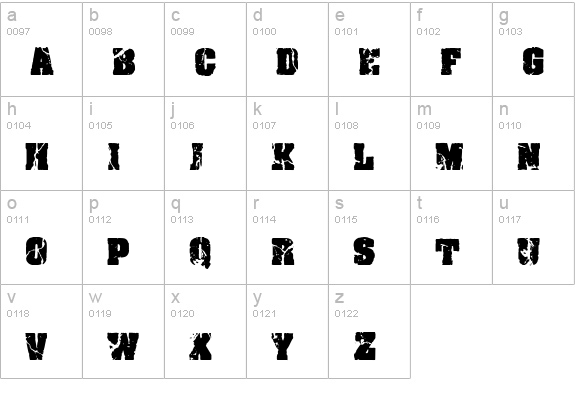 CF Crack and Bold Regular lowercase a-z preview