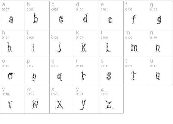 CF One Two Trees Regular lowercase a-z preview