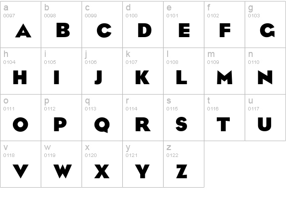 CgEagleBold lowercase a-z preview