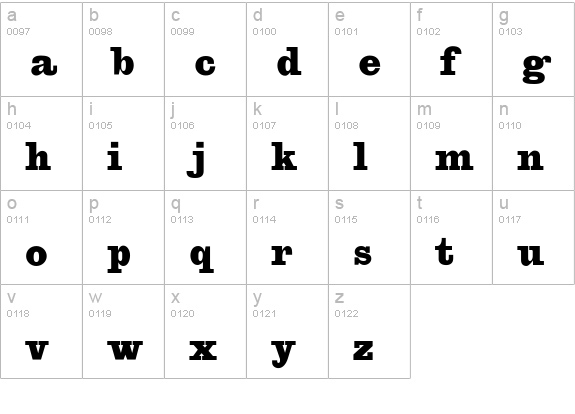 CgEgizianoBl lowercase a-z preview