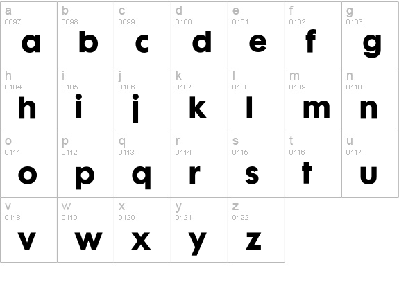 CgFuturaMaxiBd lowercase a-z preview