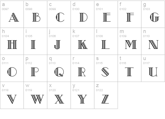 CgModernistic lowercase a-z preview